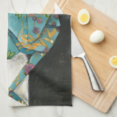 Origami Crane met Floral Design Theedoek (Quarter Fold)