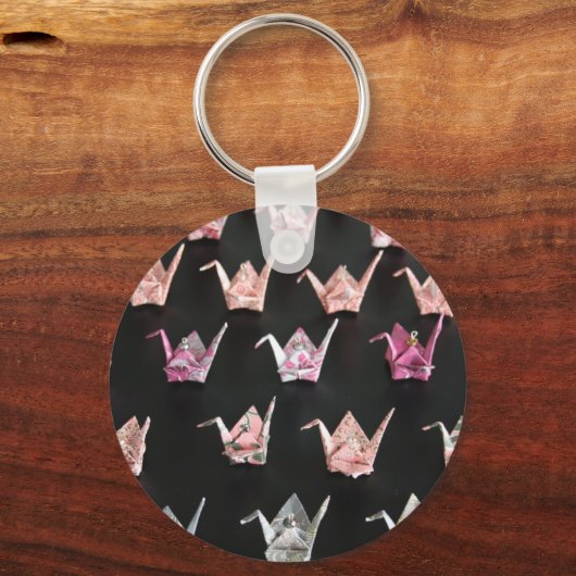 Origami Crane Ornamenten Sleutelhanger (Voorkant)