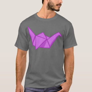 Origami crane paars t-shirt