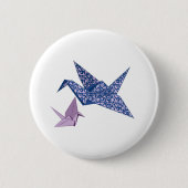 Origami Crane Ronde Button 5,7 Cm (Voorkant)