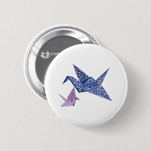 Origami Crane Ronde Button 5,7 Cm (Voorkant /achterkant)