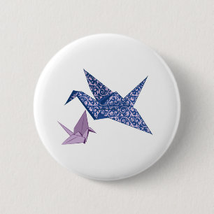 Origami Crane Ronde Button 5,7 Cm