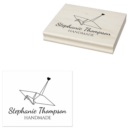 Origami Custom Handmade Large Rubberstempel (Gestempeld)