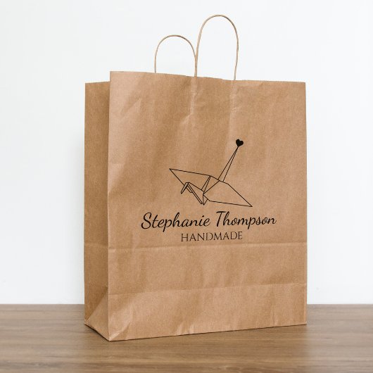 Origami Custom Handmade Large Rubberstempel