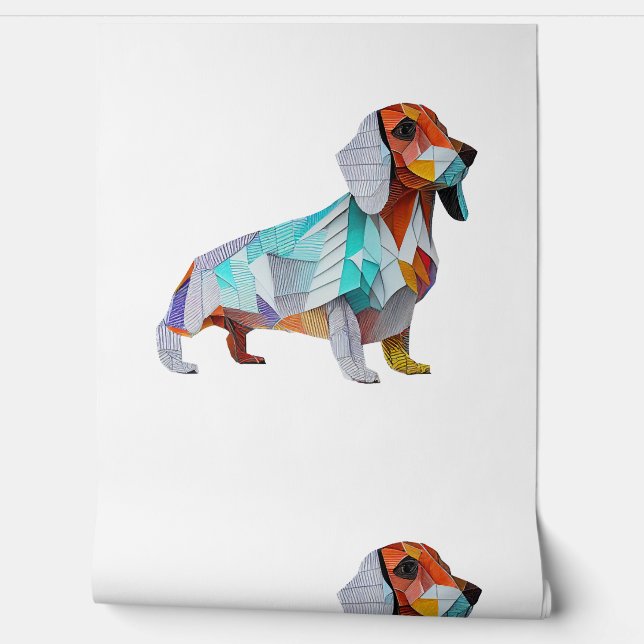 Origami Dachshund Behang (Afrollen)