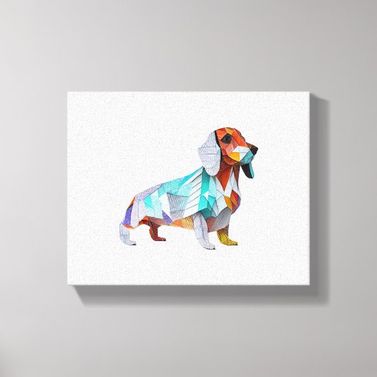 Origami Dachshund Canvas Afdruk (Voorkant)