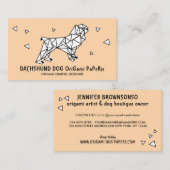 Origami Dachshund Dog Visitekaartje (Voorkant / Achterkant)