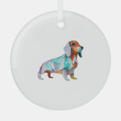 Origami Dachshund Glas Ornament (Voorkant)