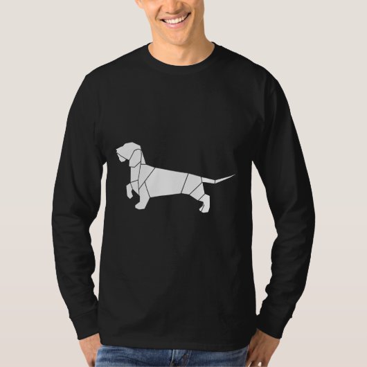 Origami Dachshund Wire Haire Dachshund T-shirt (Voorkant)