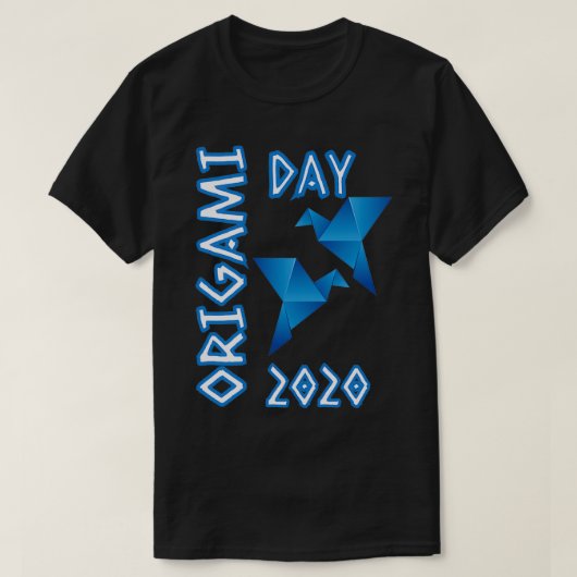 Origami Day 2020 Blue Cranes T-shirt (Design voorkant)