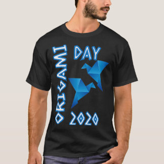 Origami Day 2020 Blue Cranes T-shirt