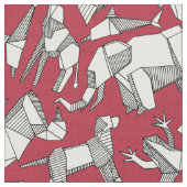 origami dier ditsy rood stof (Close Up)