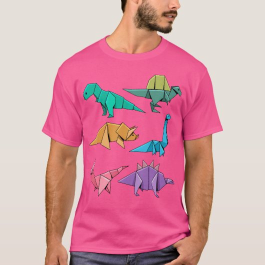 Origami Dinosaurus Shirt Dinosaurussen Origami Sty (Voorkant)