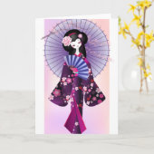 Origami Doll-Wenskaart Kaart (Gele Bloem)