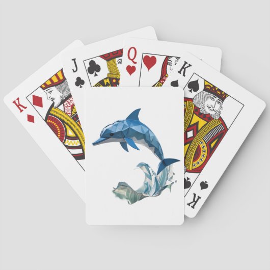 Origami dolphin back to school pokerkaarten (Achterkant)