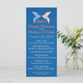 Origami Doves Katholieke Trouwprogramma Programmakaart (Staand voorkant)