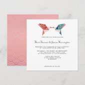 Origami Doves | Uitnodiging tot weddenschappen (Voorkant / Achterkant)