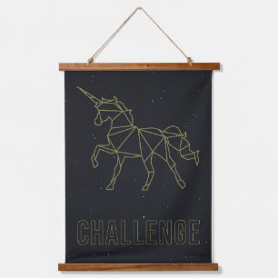 Origami eenhoorn paard bevestiging vibes uitdaging hangend wandkleed