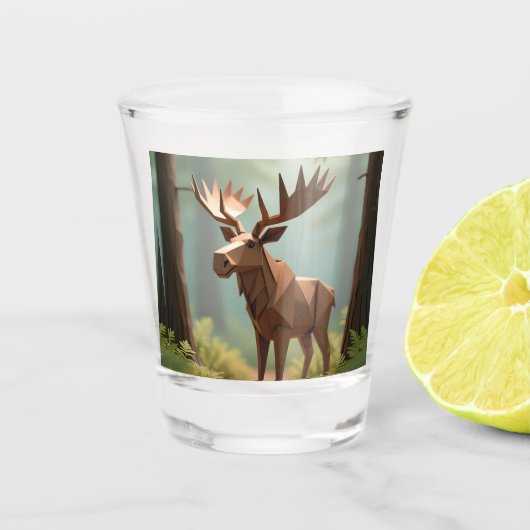 Origami Eland  Shot Glas (Voorkant)
