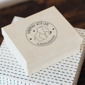Origami Elephant Custom Handmade with love, Rubberstempel