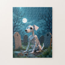 Origami enge Halloween skelet hond