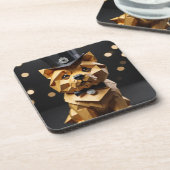 Origami fancy chow chow bier onderzetter (Linkerzijde)