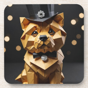 Origami fancy chow chow bier onderzetter