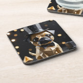 Origami fancy mopshond bier onderzetter (Linkerzijde)