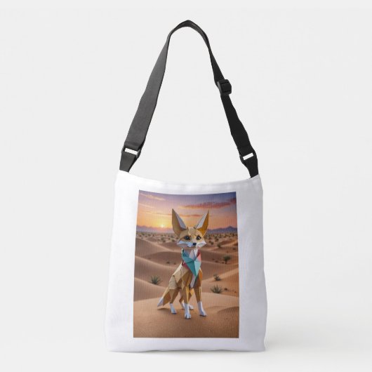 Origami Fennec fox canvas tas (Voorkant)