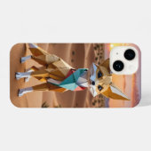 Origami Fennec fox iPhone Hoesje (Achterkant horizontaal)
