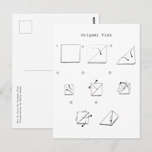 Origami Fish Briefkaart (Voorkant / Achterkant)