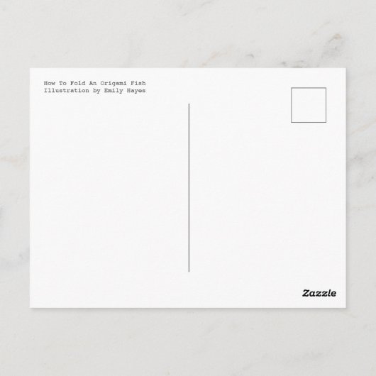 Origami Fish Briefkaart (Achterkant)