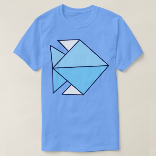 Origami Fish gekleurd T-shirt (Design voorkant)
