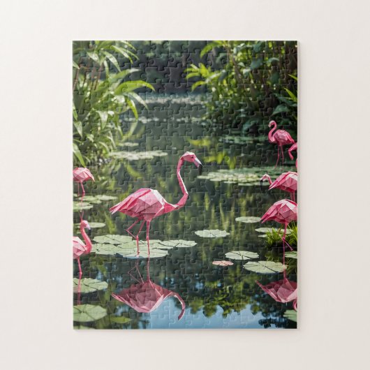 Origami Flamingo Legpuzzel (Verticaal)