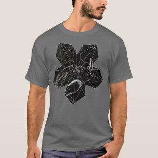 Origami flower black raven design t-shirt