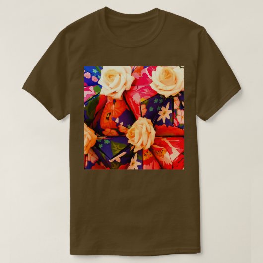 ORIGAMI FOLDS EN ROZEN T-SHIRT (Design voorkant)