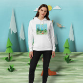Origami Forest Scene met Fox Mountains en Vogels Hoodie