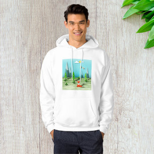 Origami Forest Scene met Fox Mountains en Vogels Hoodie