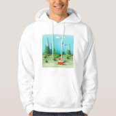 Origami Forest Scene met Fox Mountains en Vogels Hoodie (Voorkant)