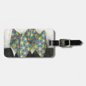 Origami Fortune Teller op Geometrisch papier Bagagelabel (Voorkant horizontaal)