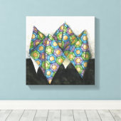 Origami Fortune Teller op Geometrisch papier Canvas Afdruk (Insitu (Houten vloer))