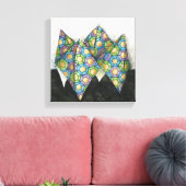 Origami Fortune Teller op Geometrisch papier Canvas Afdruk (Insitu (Woonkamer))