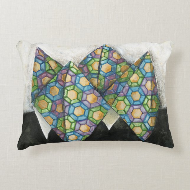 Origami Fortune Teller op Geometrisch papier Decoratief Kussen (Voorkant)