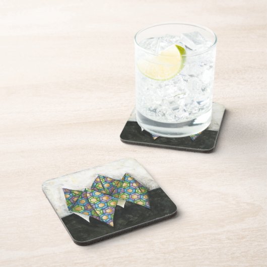 Origami Fortune Teller op Geometrisch papier Drankjes Onderzetter (Rechterzijde)