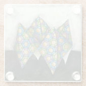 Origami Fortune Teller op Geometrisch papier Glazen Onderzetter (Achterkant)