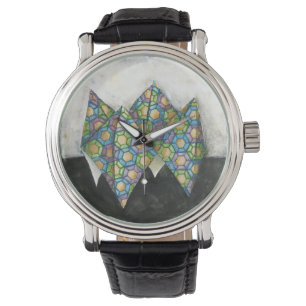 Origami Fortune Teller op Geometrisch papier Horloge
