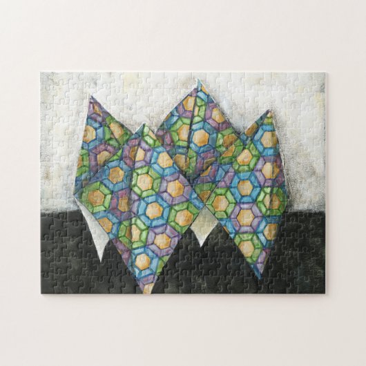 Origami Fortune Teller op Geometrisch papier Legpuzzel (Horizontaal)