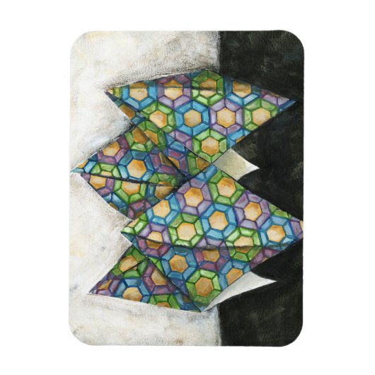 Origami Fortune Teller op Geometrisch papier Magneet (Verticaal)