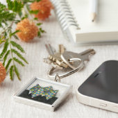 Origami Fortune Teller op Geometrisch papier Sleutelhanger (Zijkant)