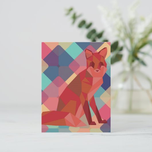 Origami Fox Briefkaart (Staand voorkant)
